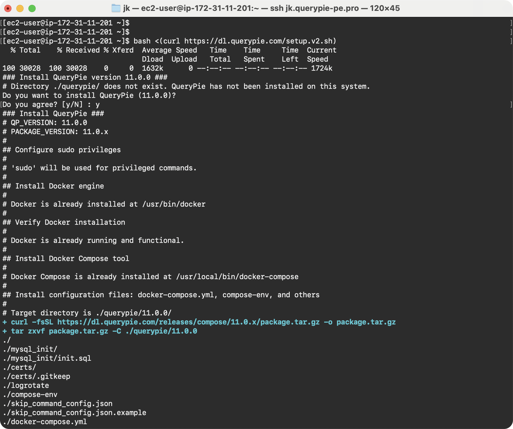 Installation started