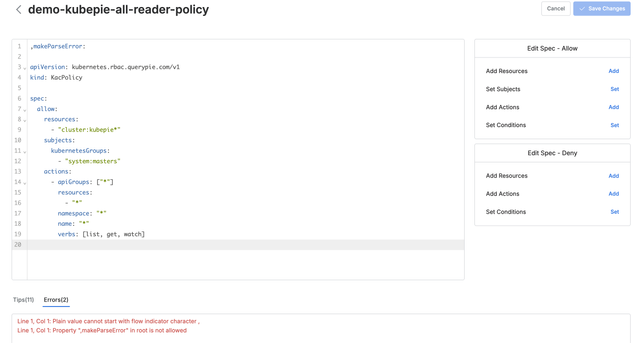 Policy as Code (PaC) Editor